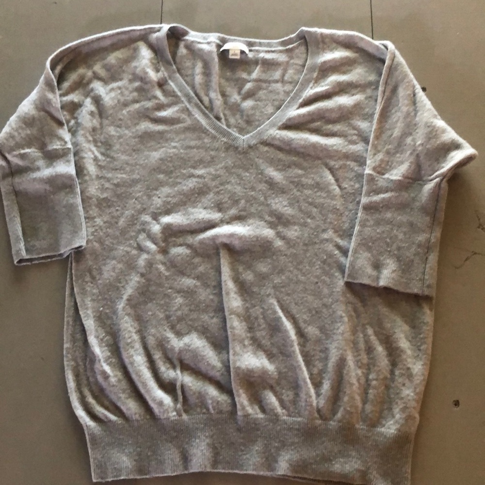 Gap Gray Wool Blend V-neck Sweater